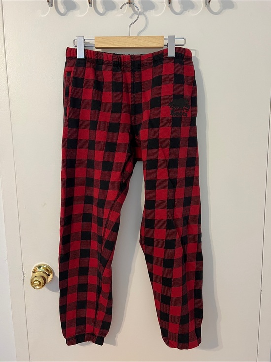 Roots Pants - Roots Red and Black Buffalo Plaid Track Joggers